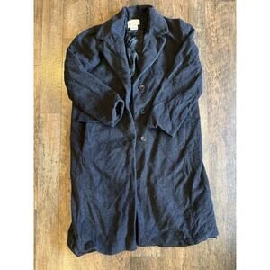 Worthington Maxi Long Coat Wool Nylon Cashmere Sz 14 Charcoal Gray